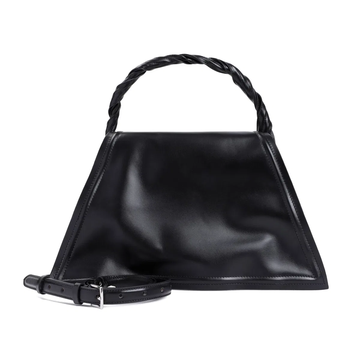 Y/Project Black Leather Handbag