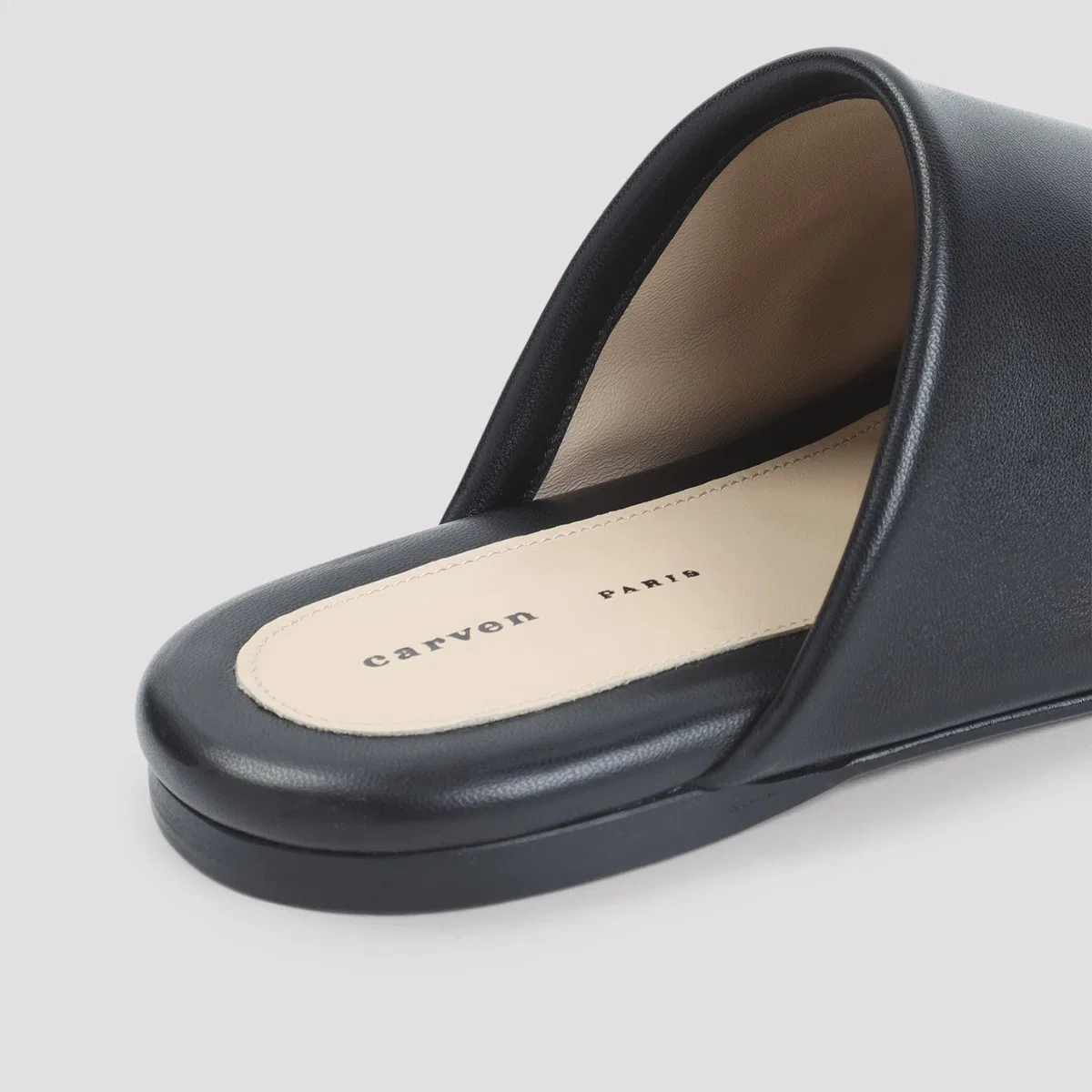 Carven Black Garnier Lamb Leather Mules
