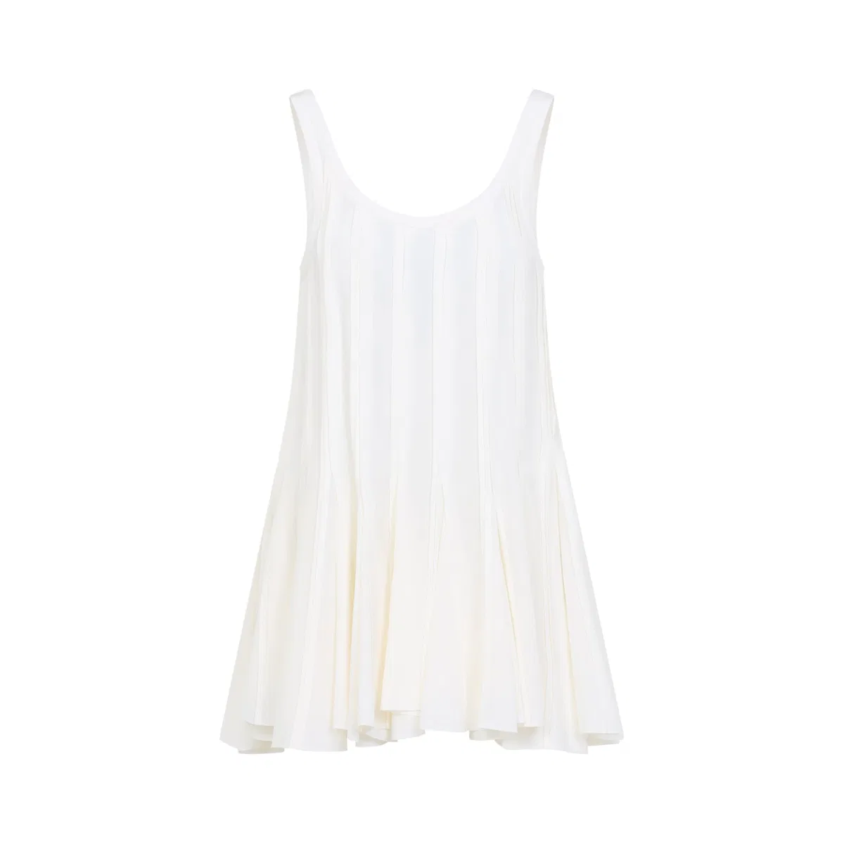 Carven Cream White Silk Pintuck Top