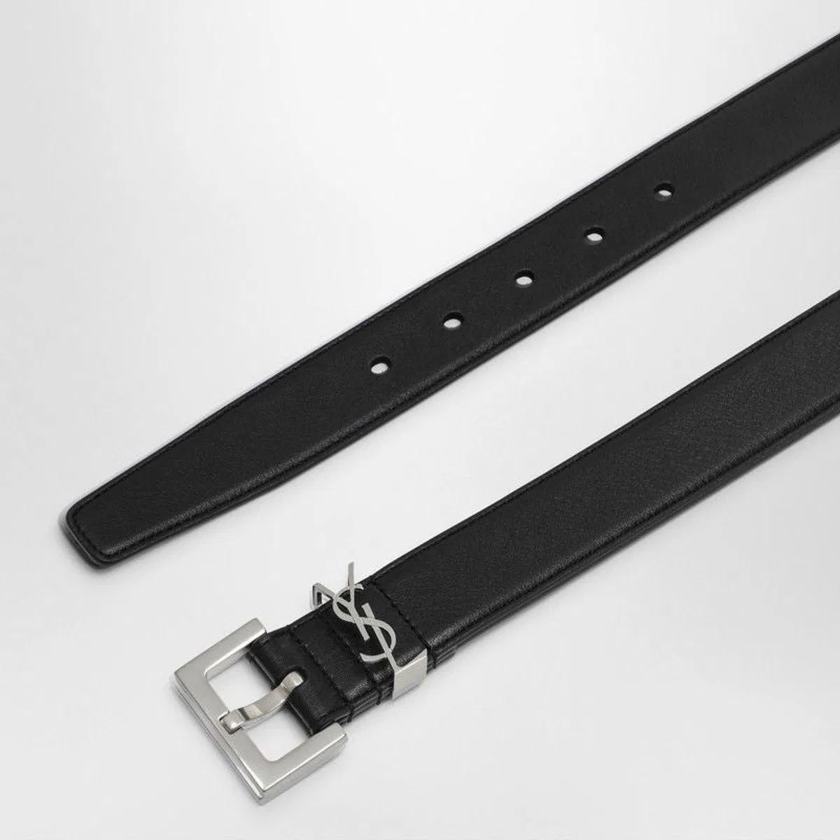 Saint Laurent Monogram Square-Buckle Belt