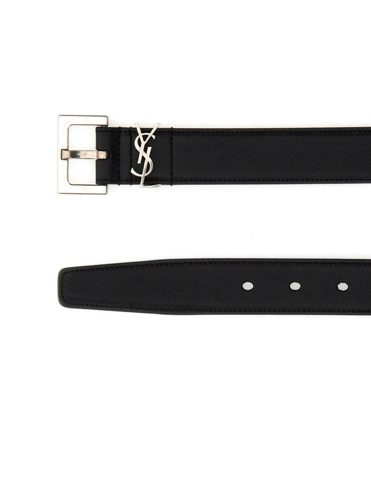 Saint Laurent Monogram Square-Buckle Belt