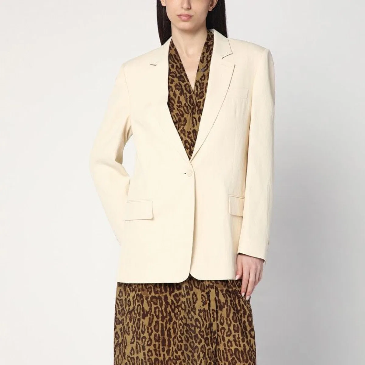 Stella Mccartney Single-Breasted Jacket In Butter Colour