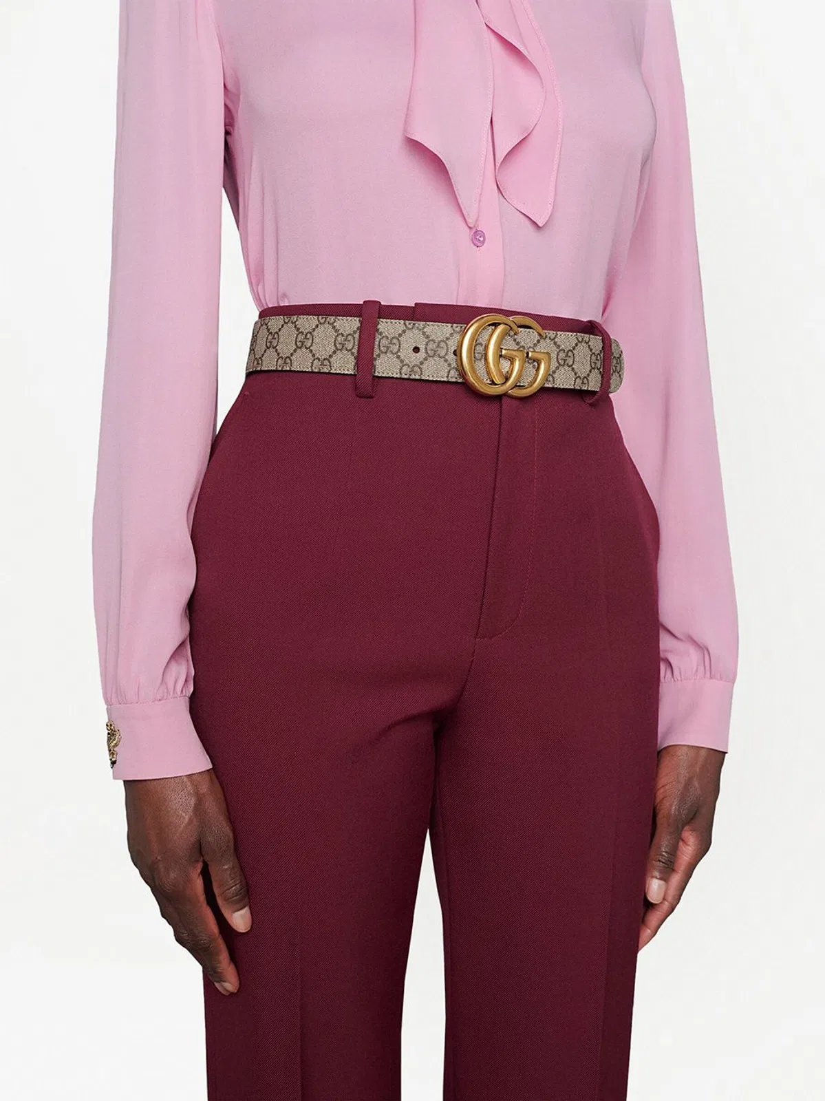 Gucci Gg Marmont Reversible Beige Polyurethane