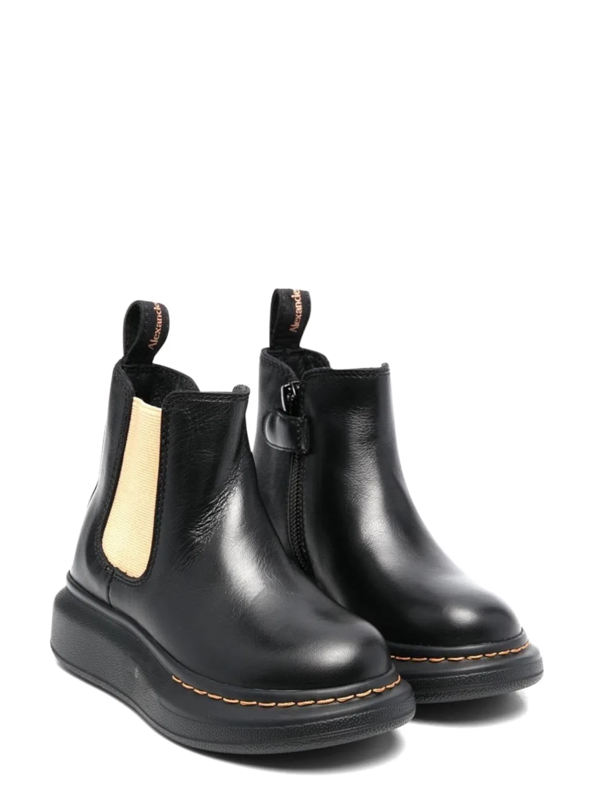 Alexander Mcqueen Ankle Boot With Contrasting Elastic On T