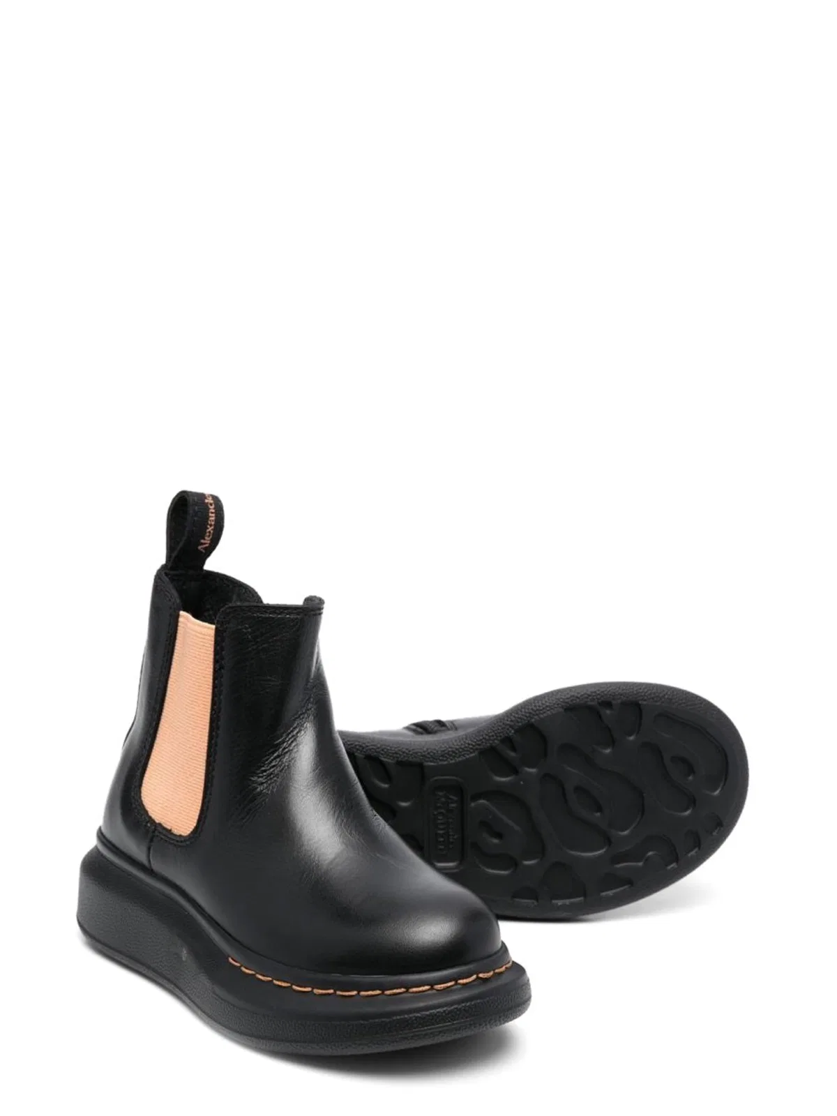 Alexander Mcqueen Ankle Boot With Contrasting Elastic On T