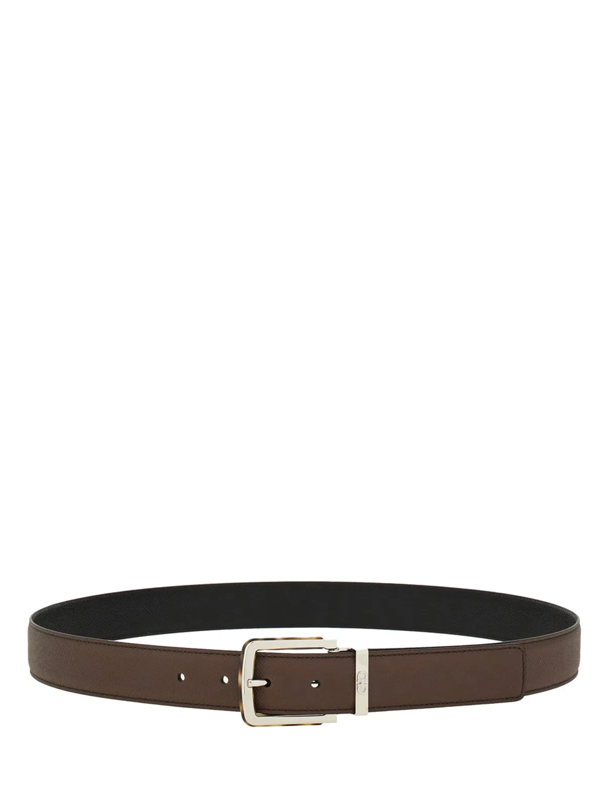 Ferragamo Two-Tone Reversible Belt With Tortoisesh