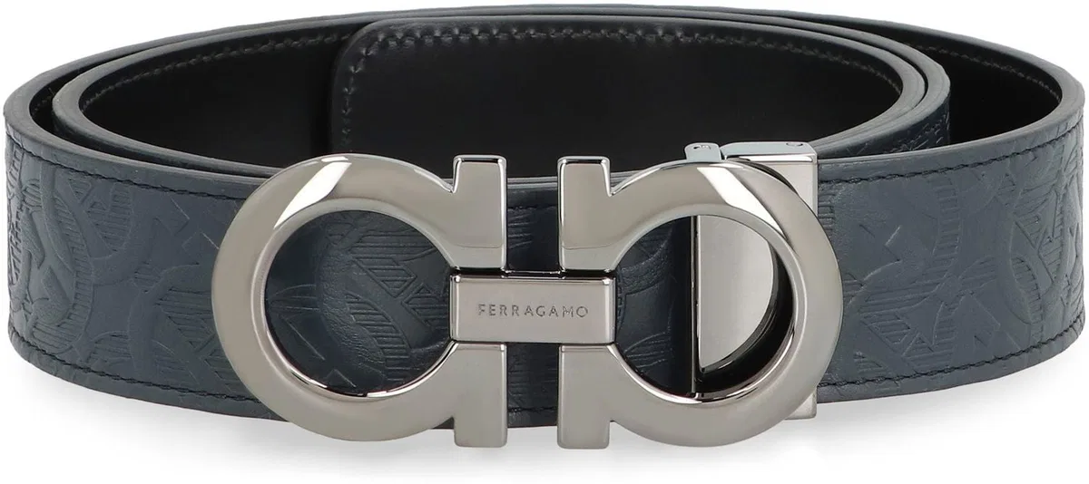 Ferragamo Logo Buckle Leather Belt