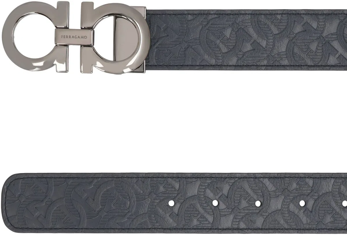 Ferragamo Logo Buckle Leather Belt