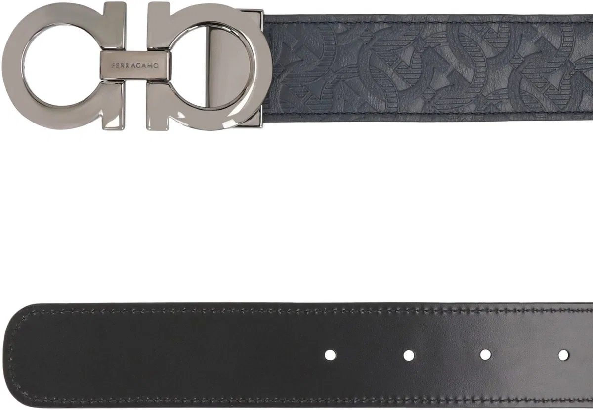 Ferragamo Logo Buckle Leather Belt