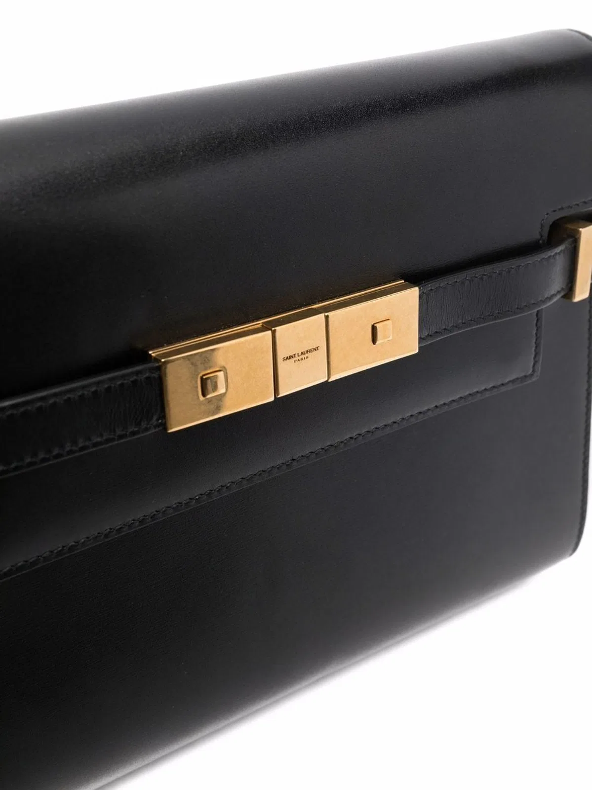 Saint Laurent Black Leather Manhattan Clutch