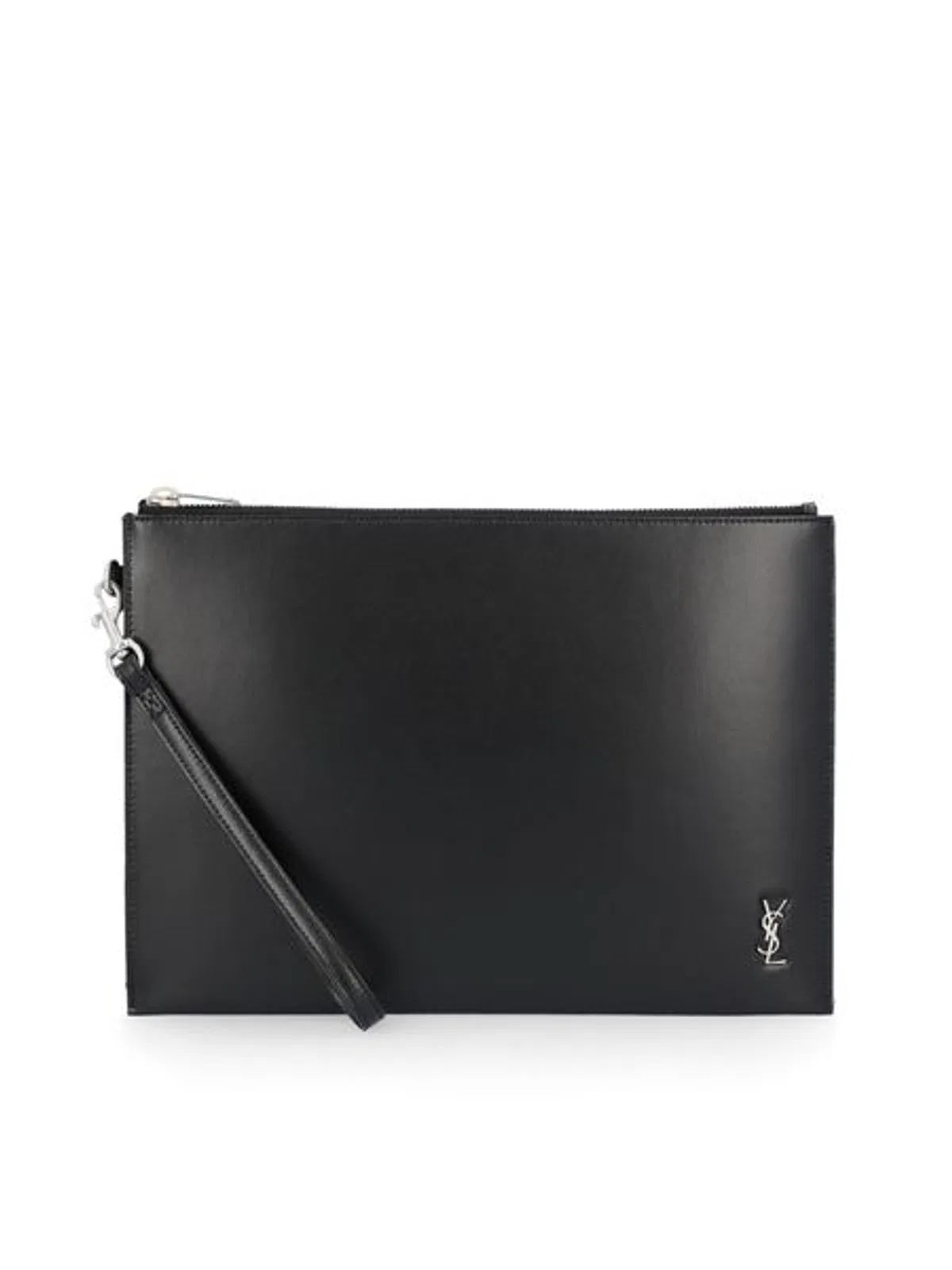 Saint Laurent Leather Monogram Clutch Bag