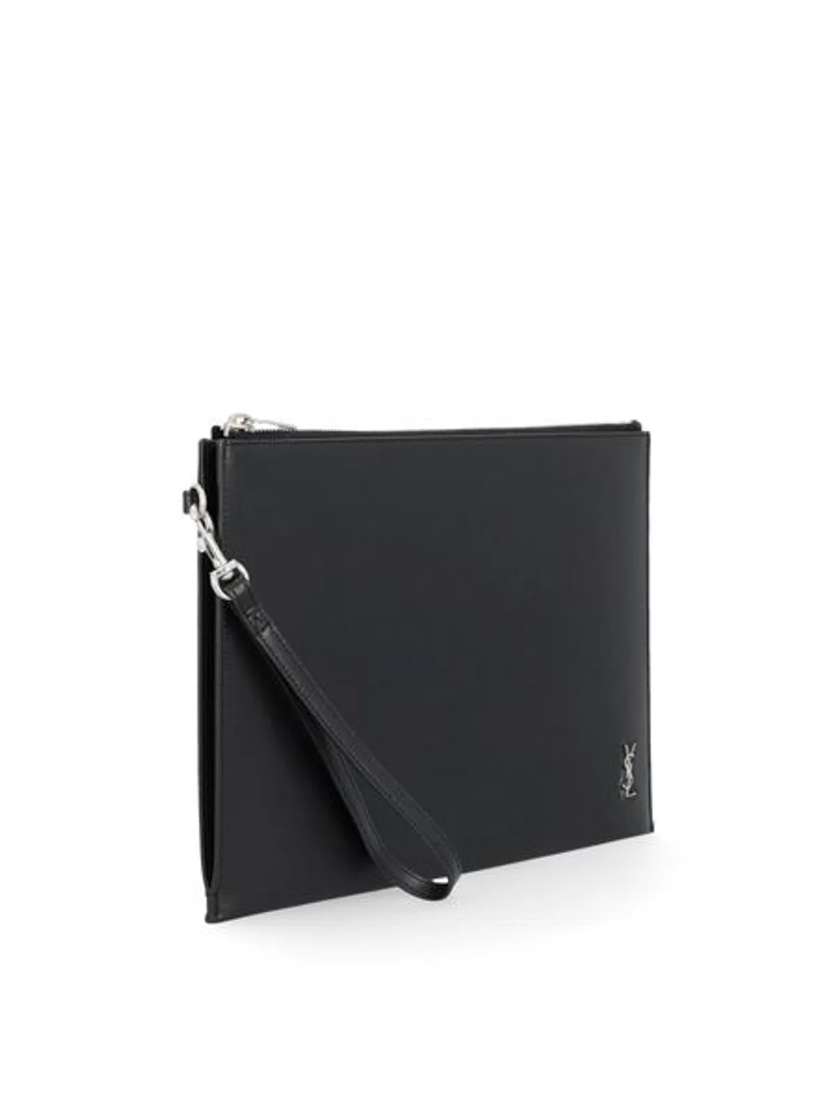 Saint Laurent Leather Monogram Clutch Bag
