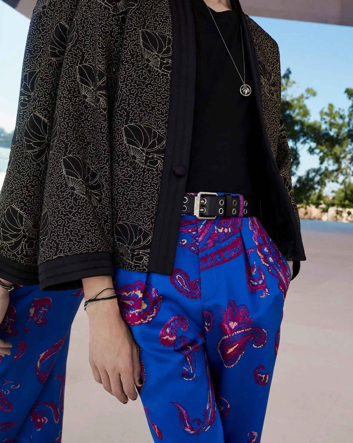 Saint Laurent Pantalon Cachemire Degrade Pig