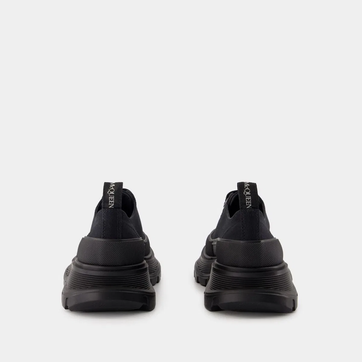Alexander Mcqueen Black Canvas Tread Slick Sneakers