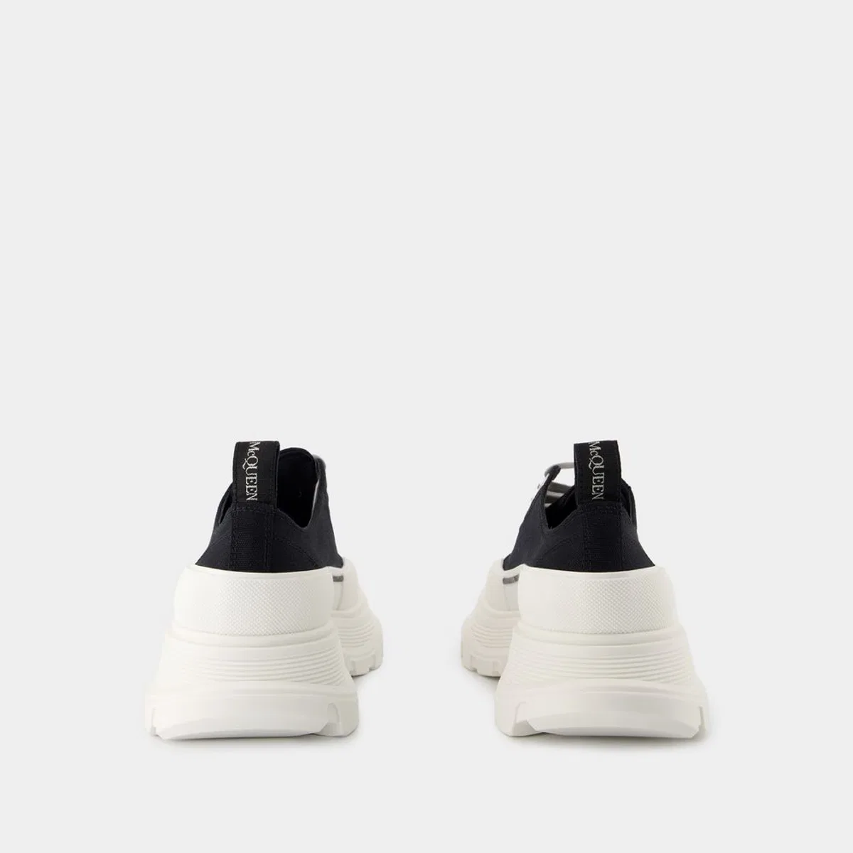 Alexander Mcqueen Black Canvas Tread Slick Sneakers