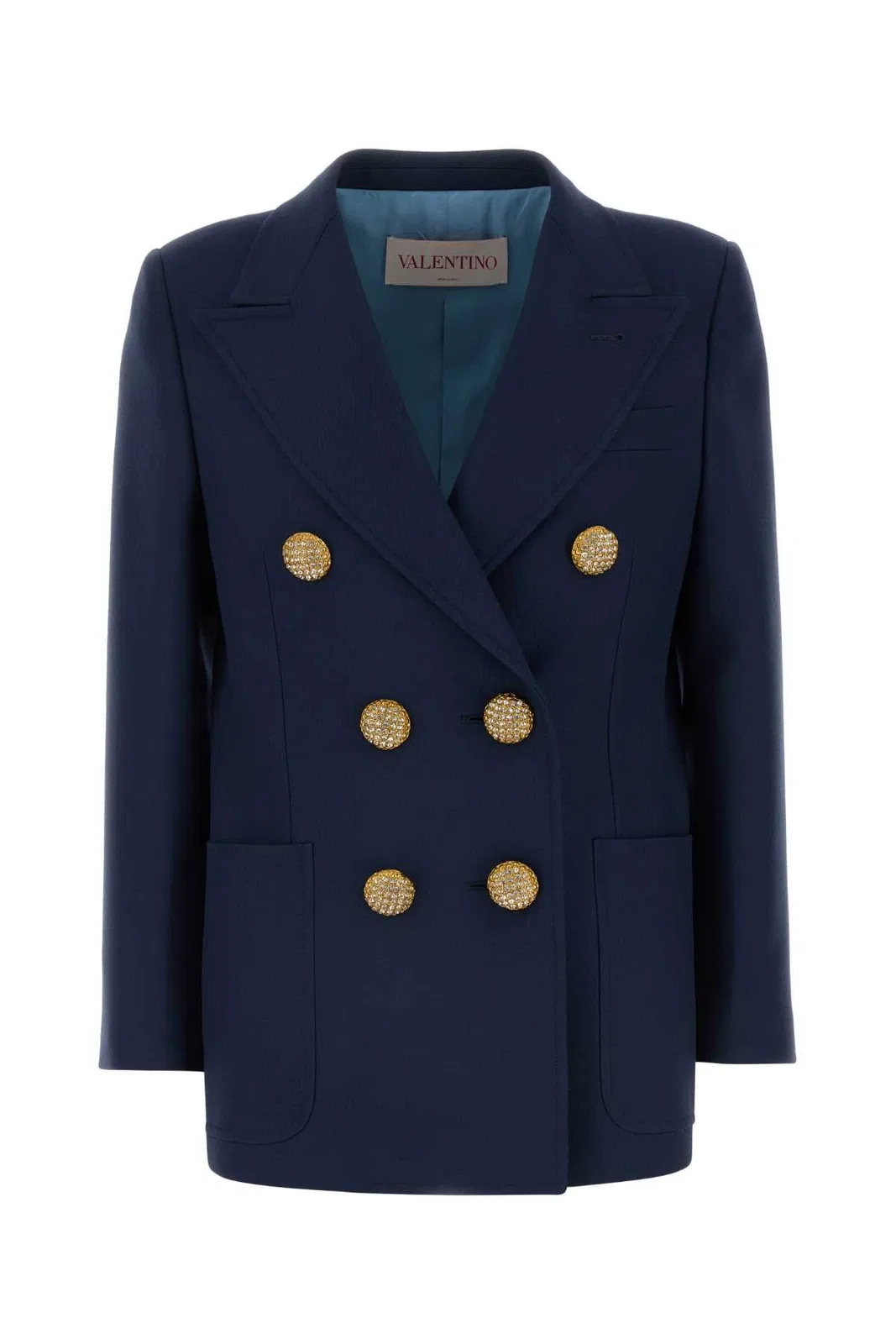 Valentino Garavani Navy Blue Wool Blazer