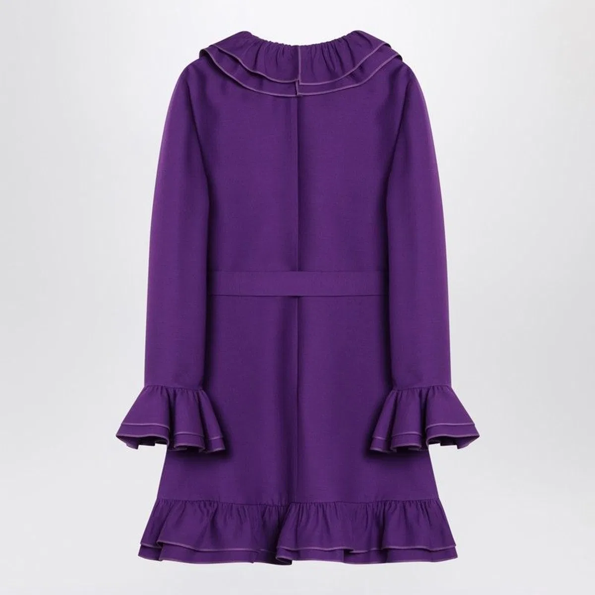 Valentino Purple Wool And Silk Mini Dress