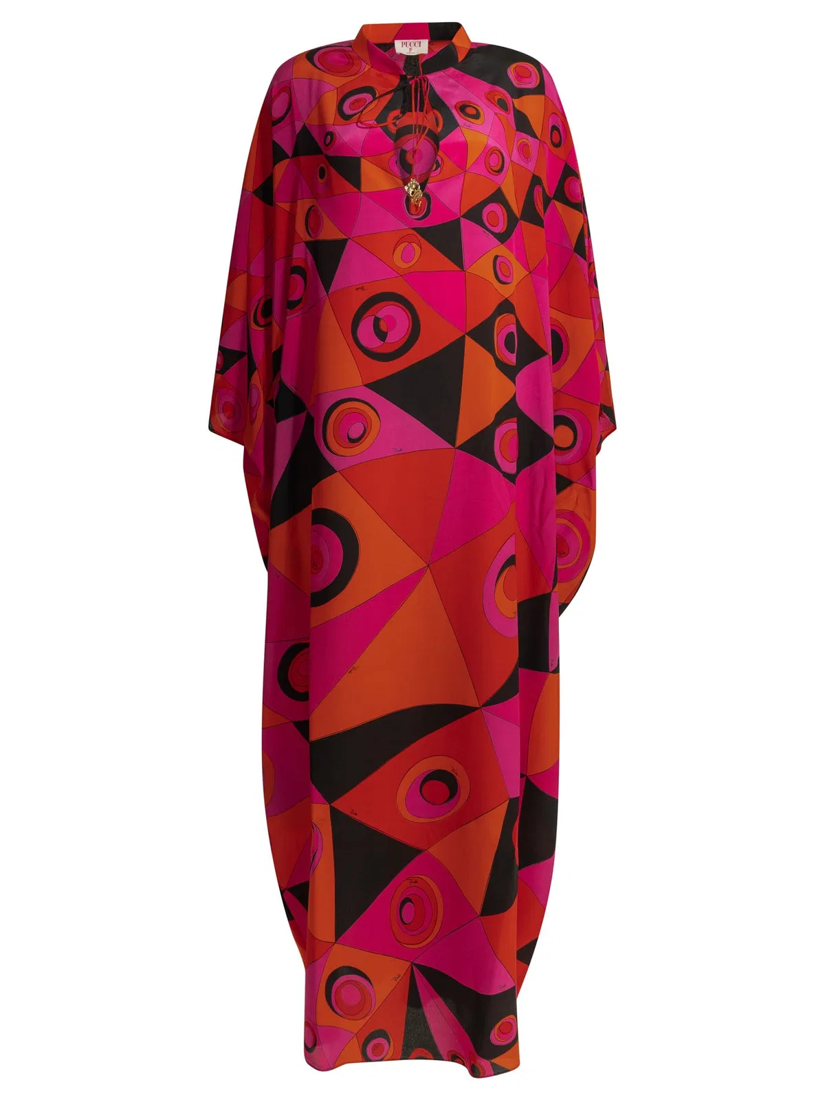 Emilio Pucci Occhi Fuchsia Silk Caftan Dress