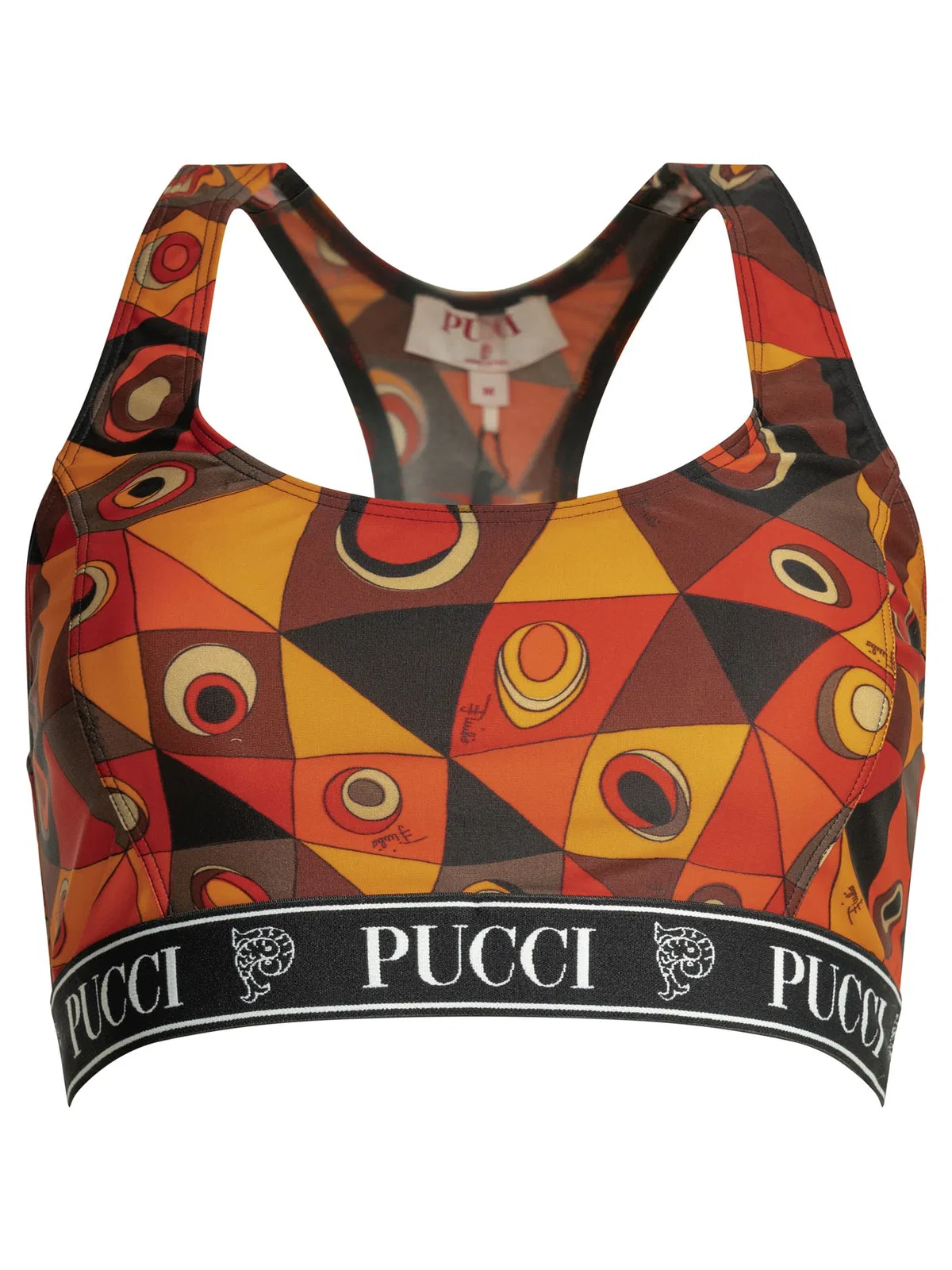 Emilio Pucci Occhi Orange Polyamide Elastane Top Bra