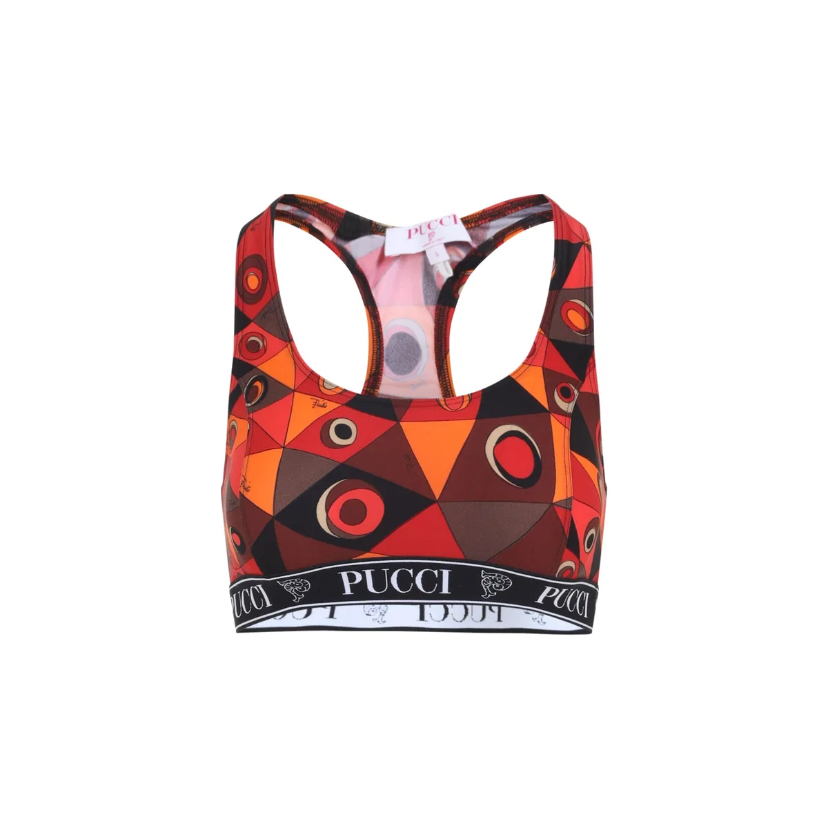 Emilio Pucci Orange Black Polyamide Bra Top