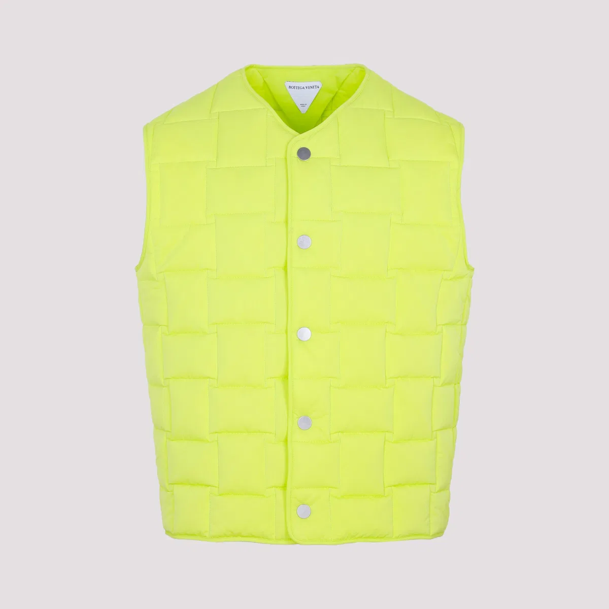 Bottega Veneta Fluo Yellow Nylon Padded Vest