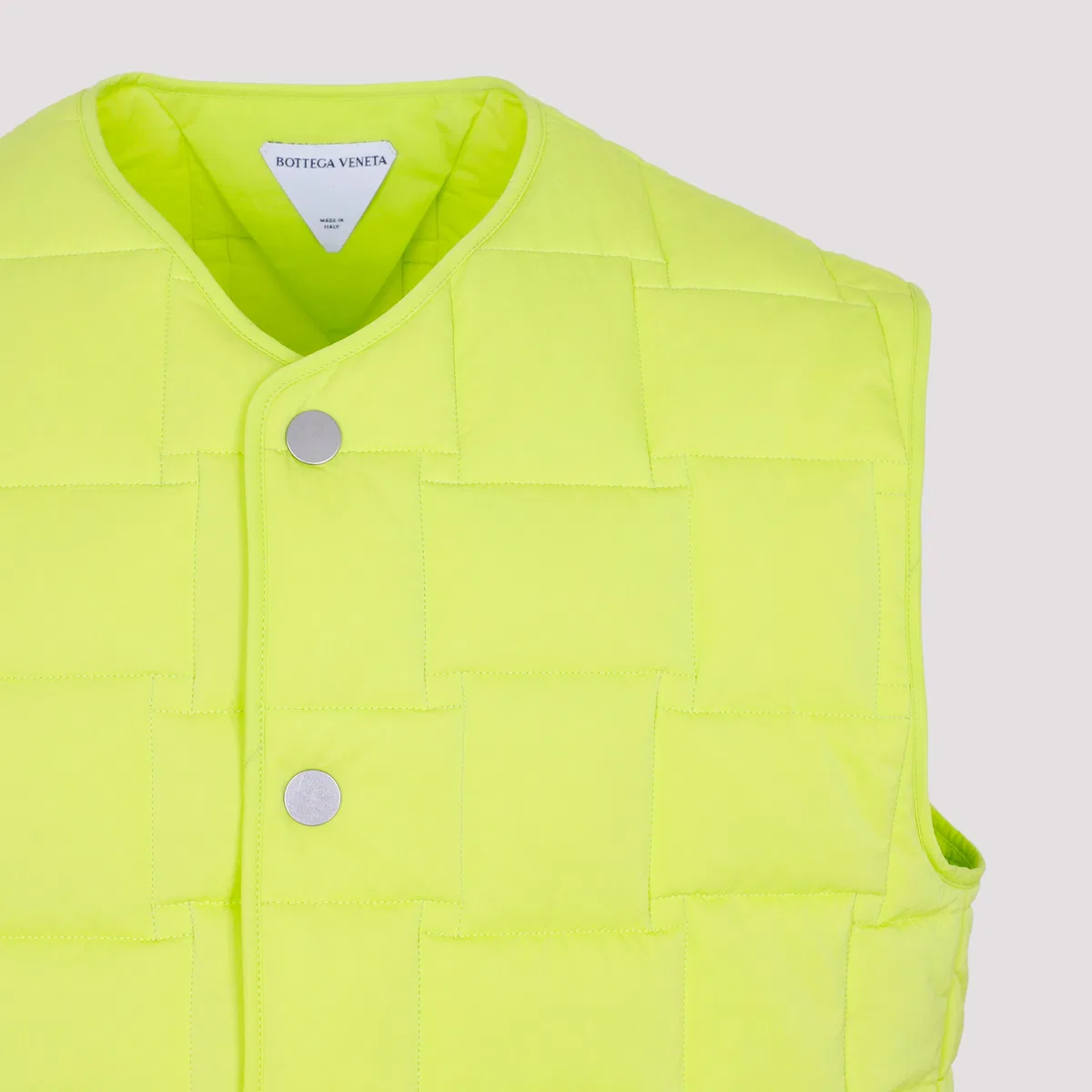 Bottega Veneta Fluo Yellow Nylon Padded Vest