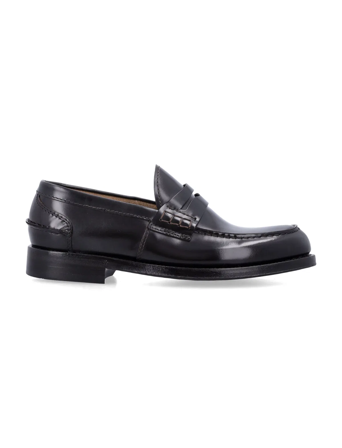 Green George Polished Leather Loafers
