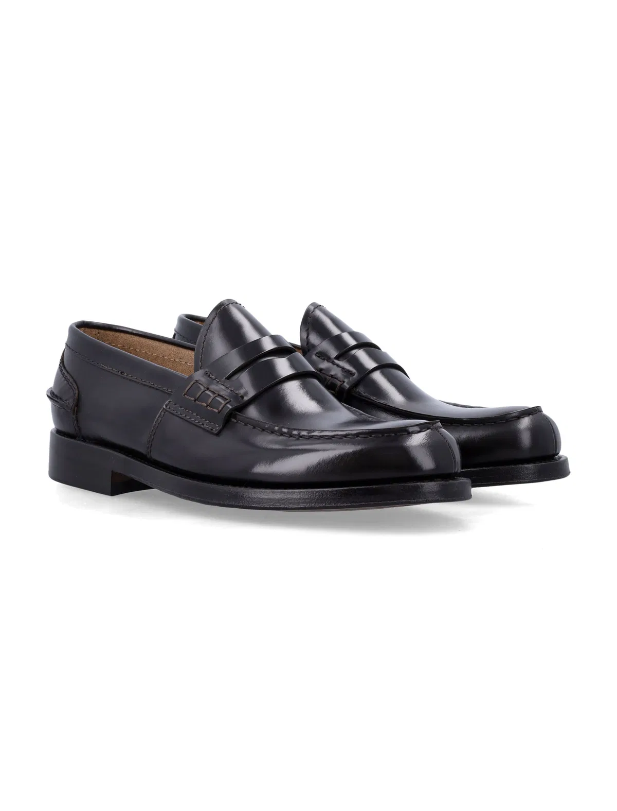 Green George Polished Leather Loafers