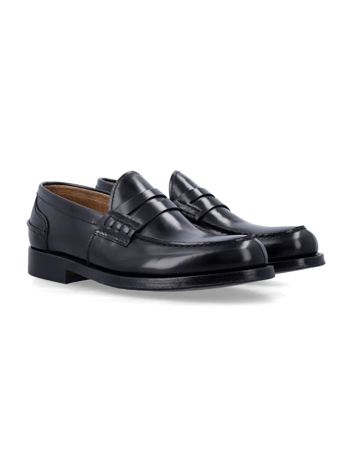 Green George Polished Leather Loafers
