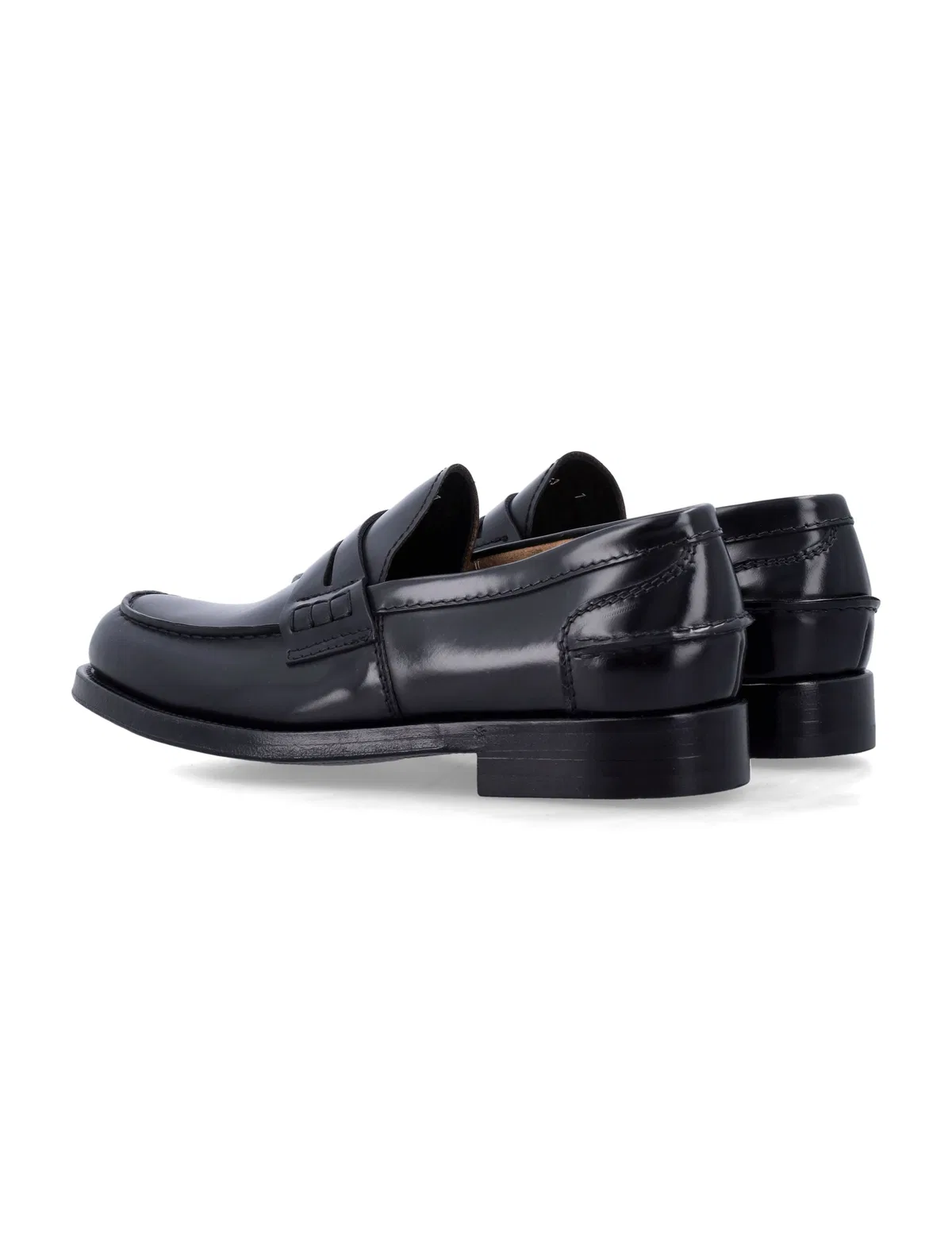 Green George Polished Leather Loafers