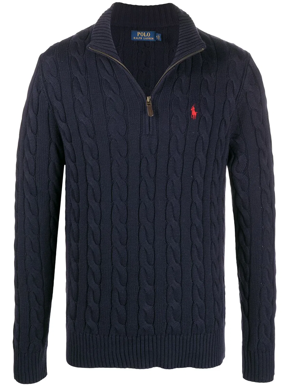 Polo Ralph Lauren Cotton Cable Knit Jumper With Zip Fasten
