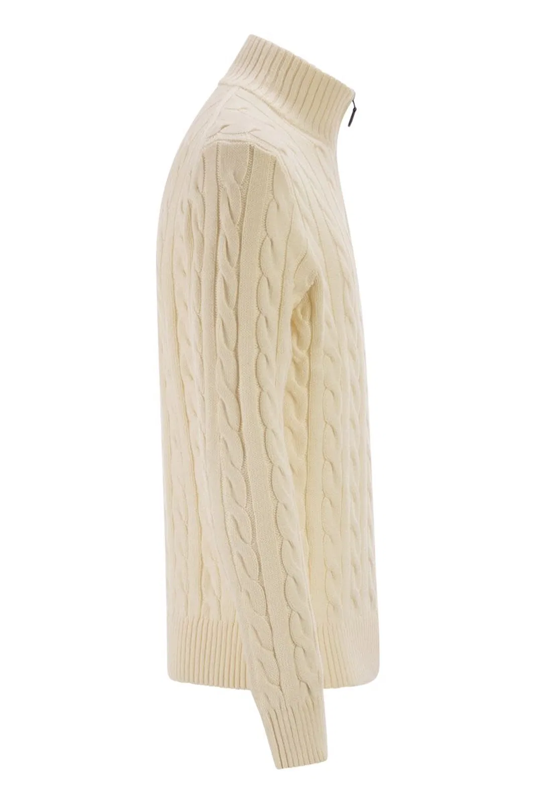 Polo Ralph Lauren Cotton Cable Knit Jumper With Zip Fasten