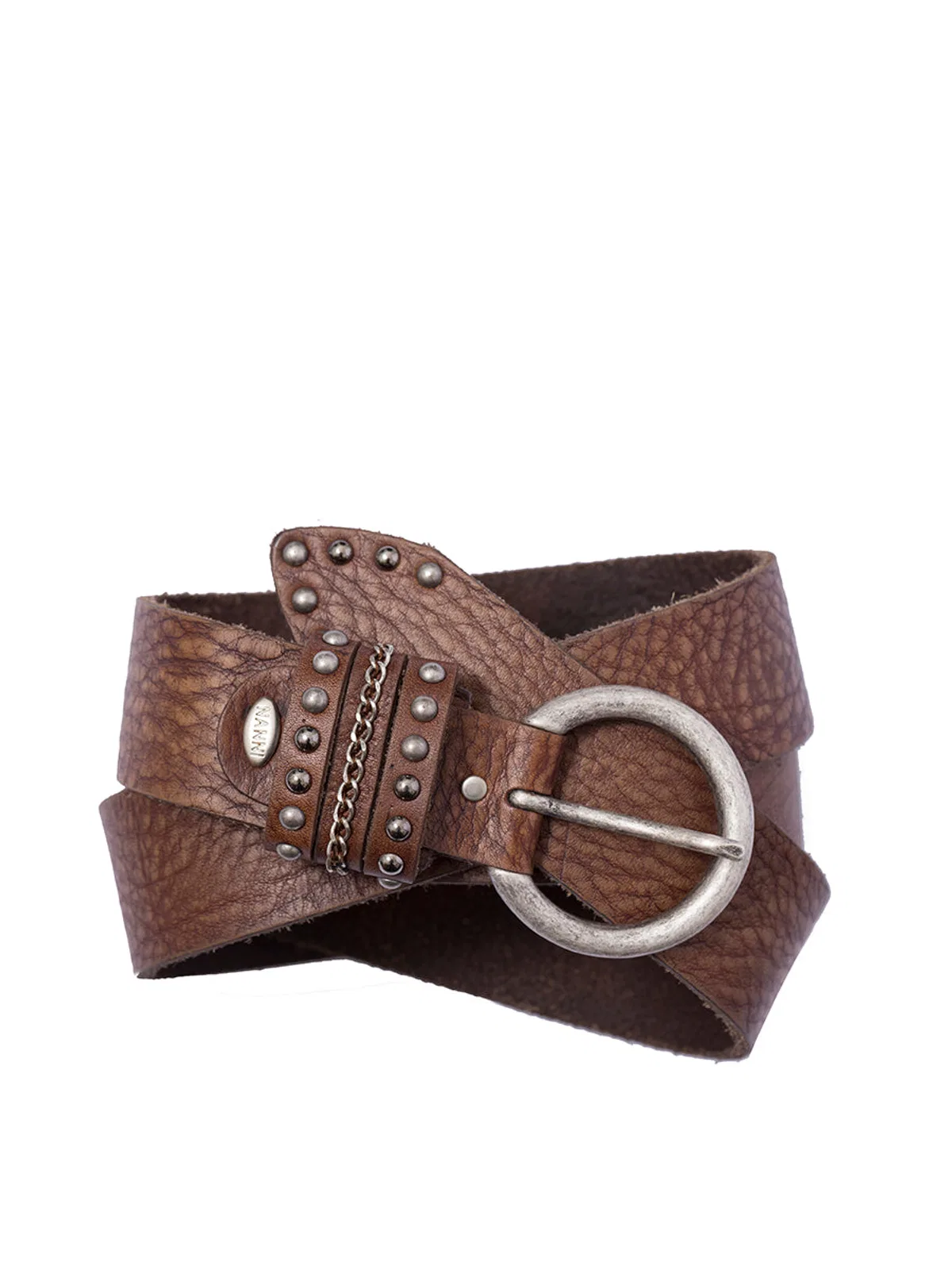 Nanni Leather And Metal Belt 4,00 Cm