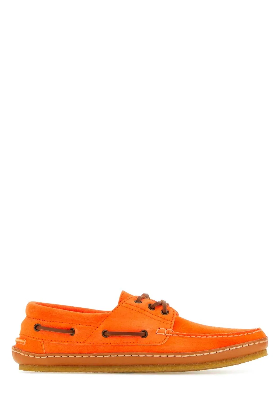 Saint Laurent Fluo Orange Suede Ashe Loafers