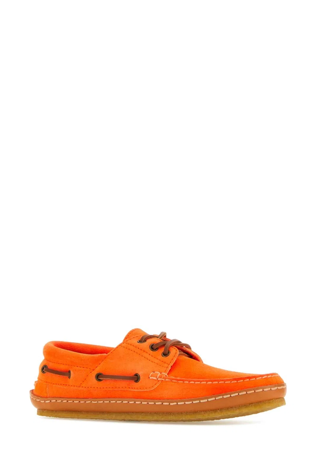 Saint Laurent Fluo Orange Suede Ashe Loafers