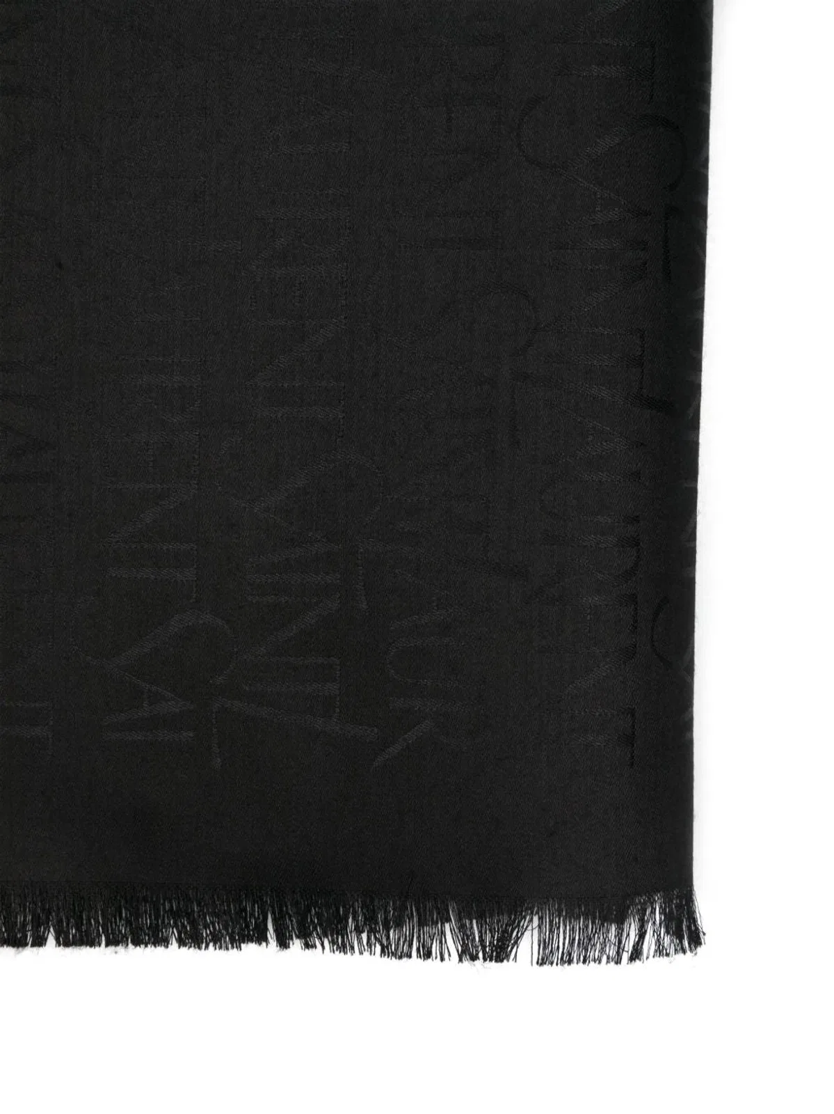 Saint Laurent Black Silk Jacquard Scarf