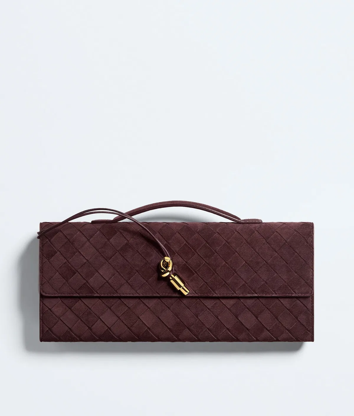 Bottega Veneta Intrecciato Suede Top Handle Pouch