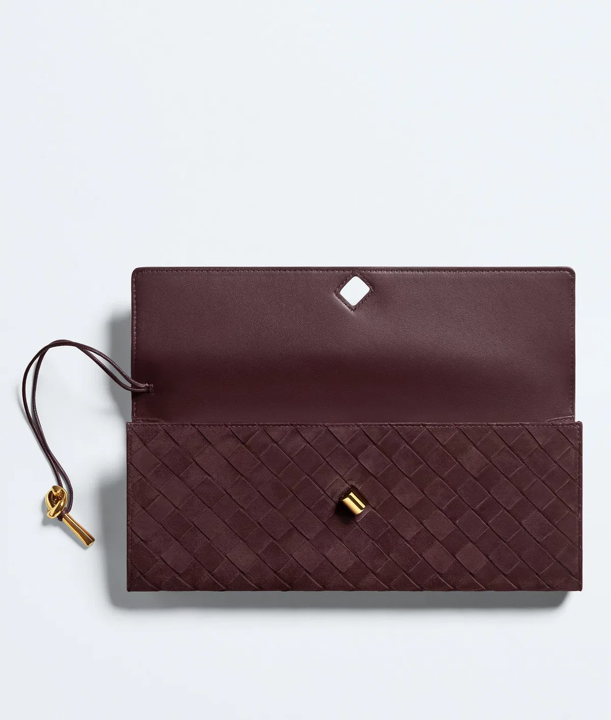 Bottega Veneta Intrecciato Suede Top Handle Pouch