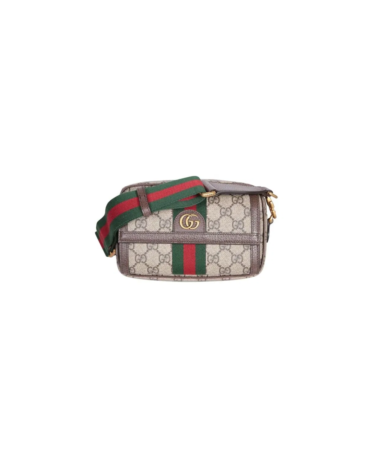 Gucci Gg Supreme Ad Leather Mini Ophidia Cross