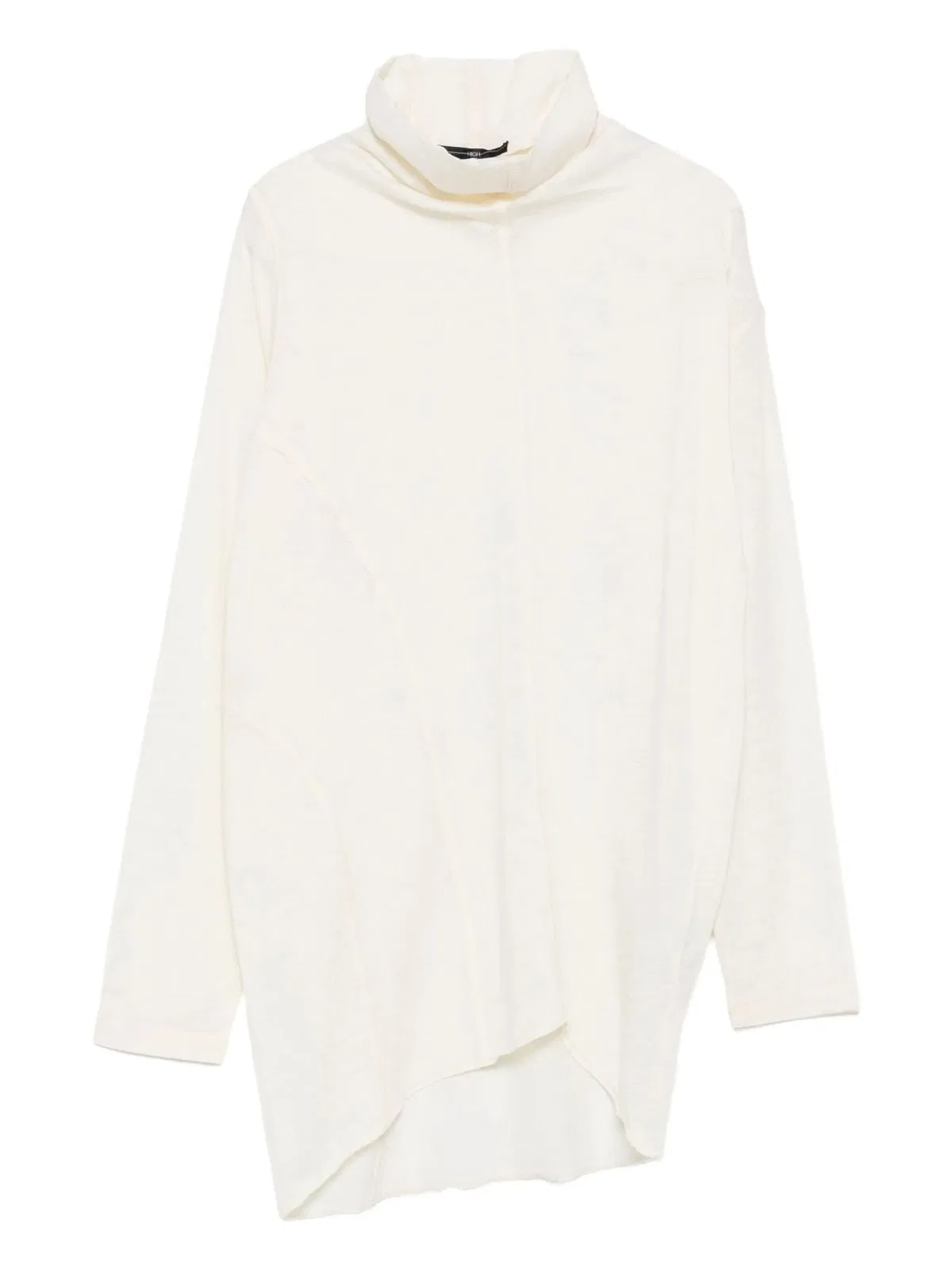 High High-Neck Asymmetric-Hem Top