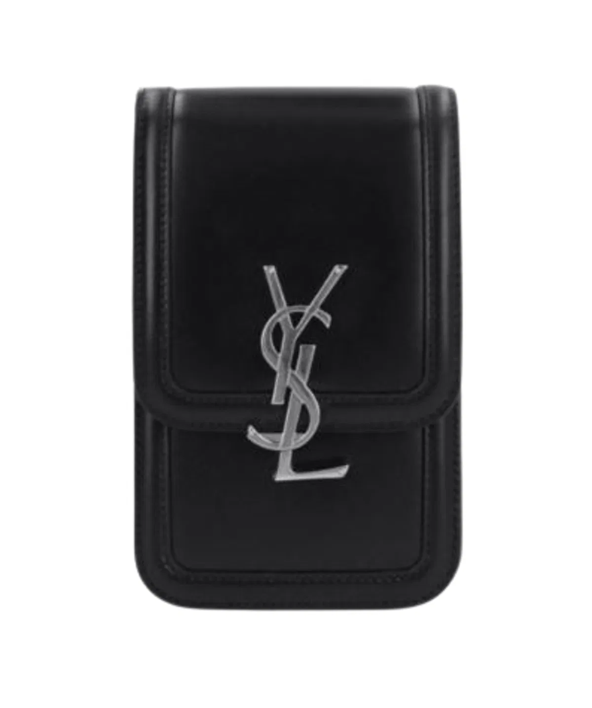 Saint Laurent Black Leather Phone Case