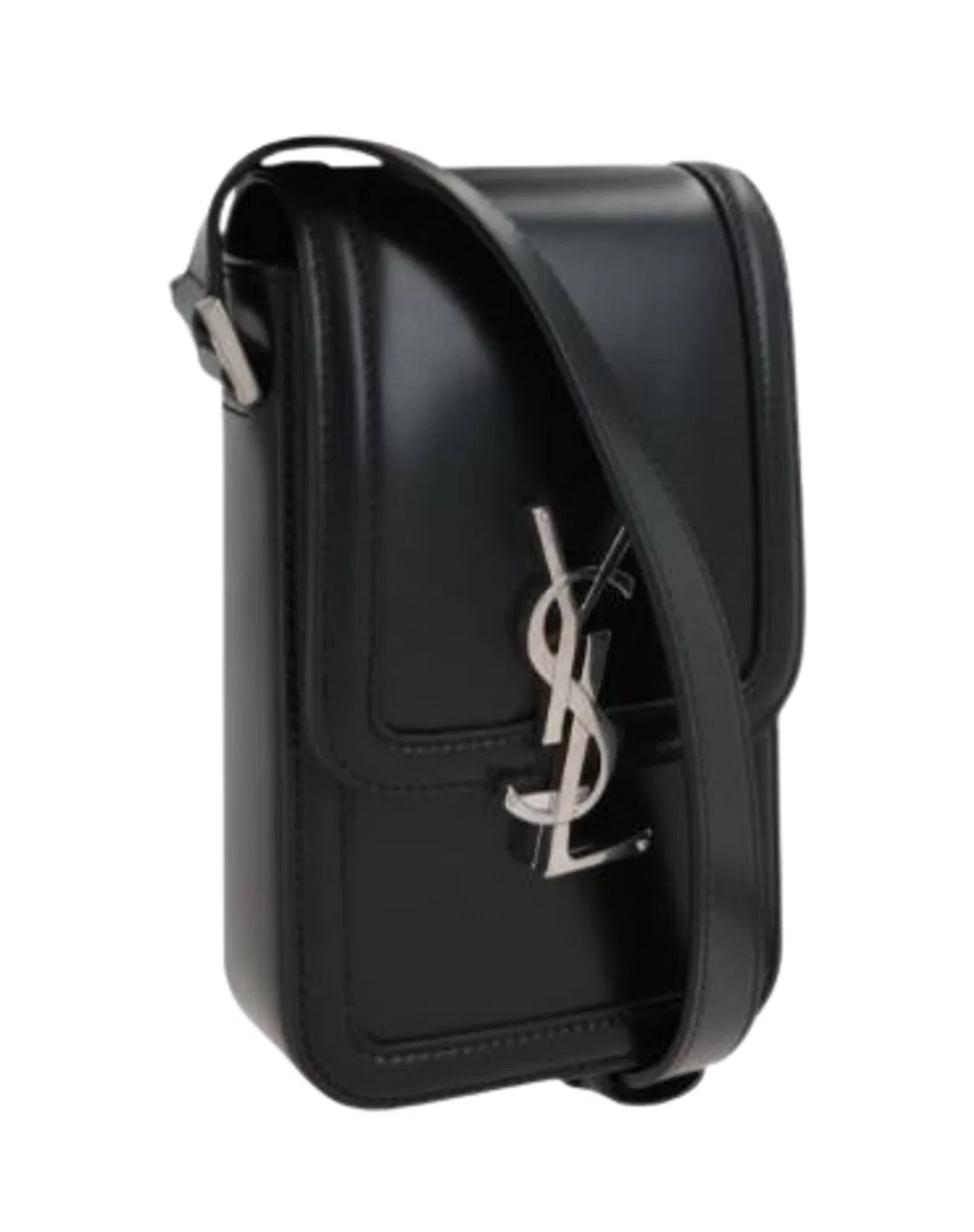 Saint Laurent Black Leather Phone Case
