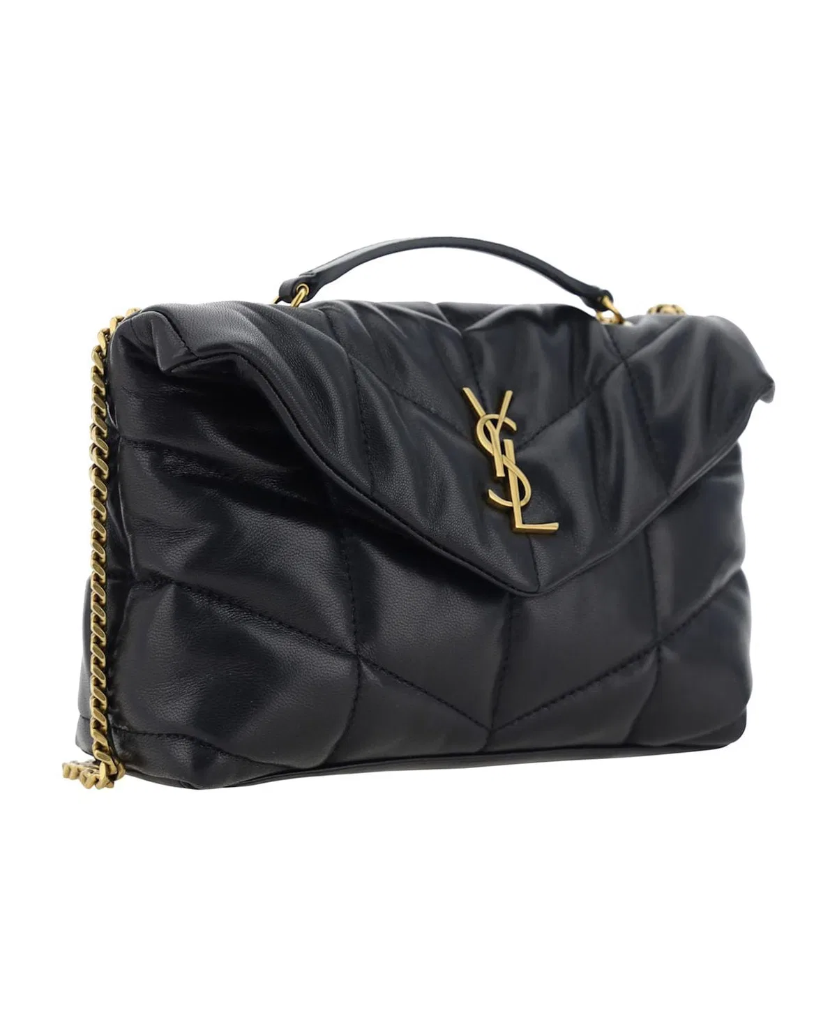 Saint Laurent Black Nappa Leather Puffer Toy Crossbody