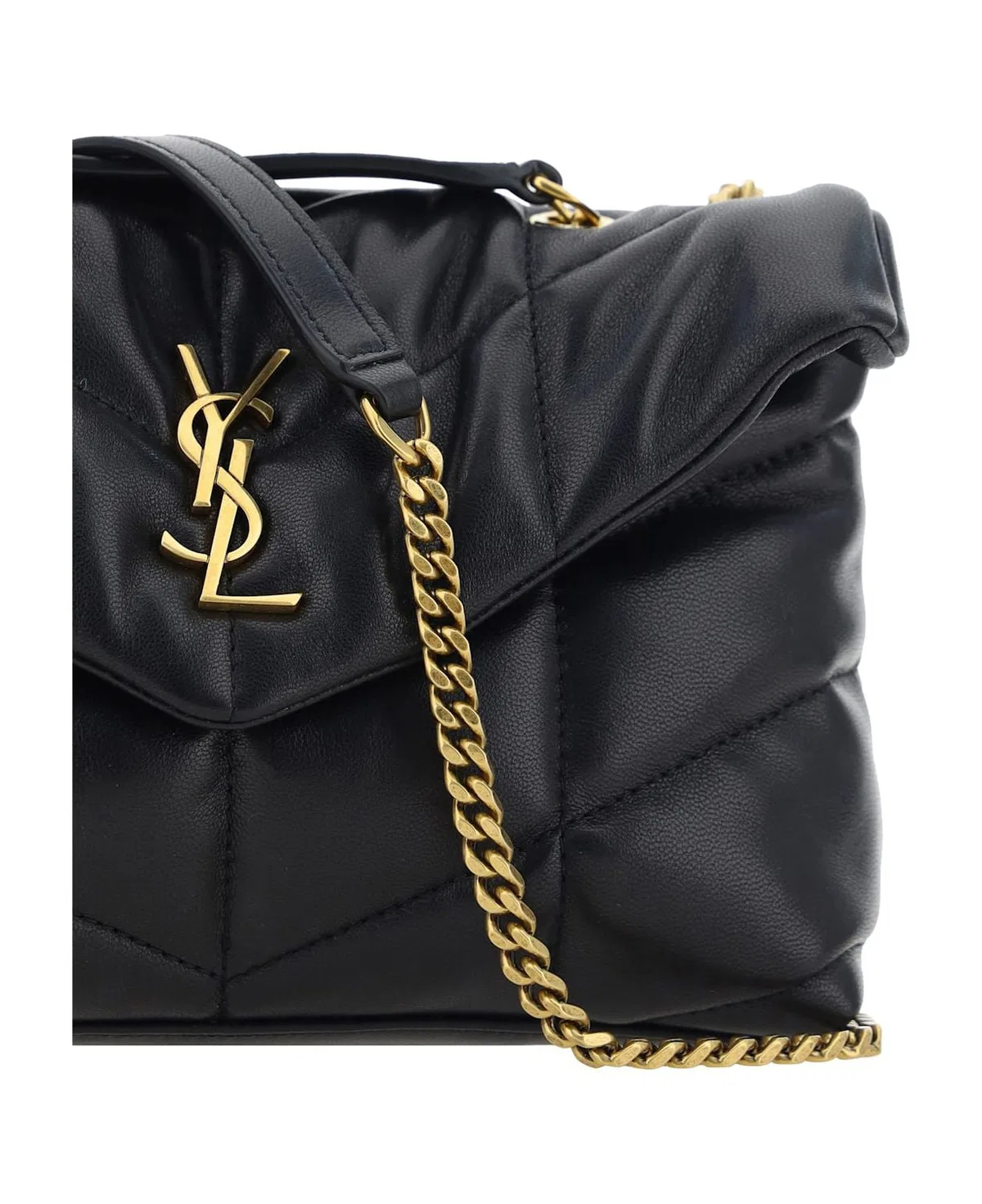 Saint Laurent Black Nappa Leather Puffer Toy Crossbody