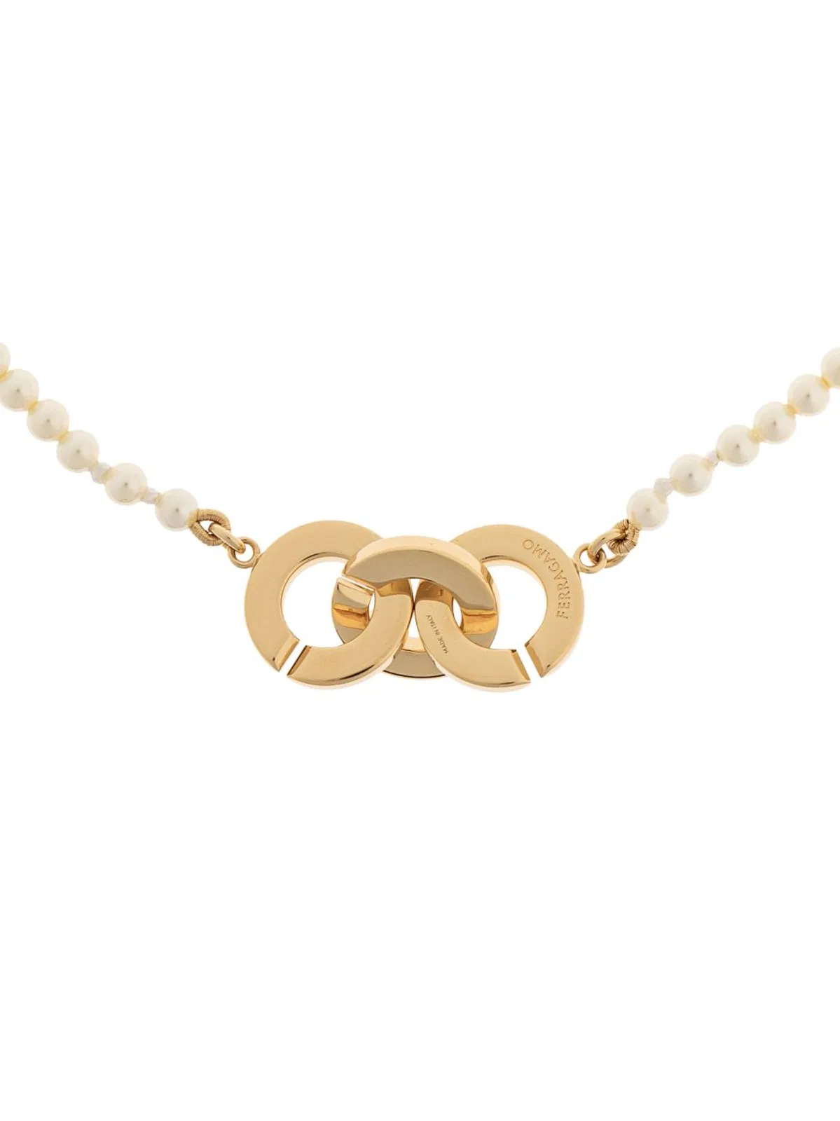 Ferragamo Gold Cream Brass Jewelry