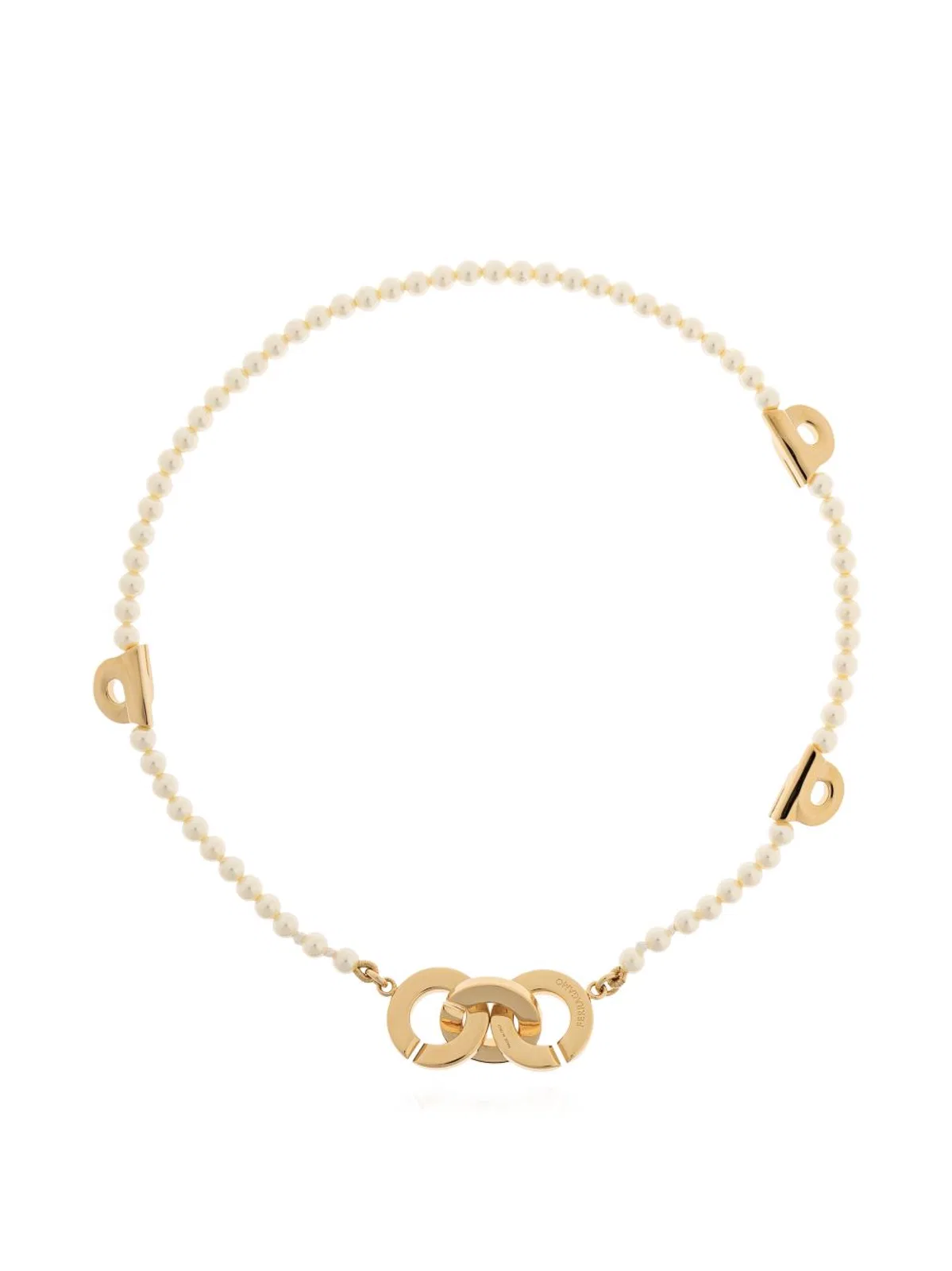 Ferragamo Gold Cream Brass Jewelry