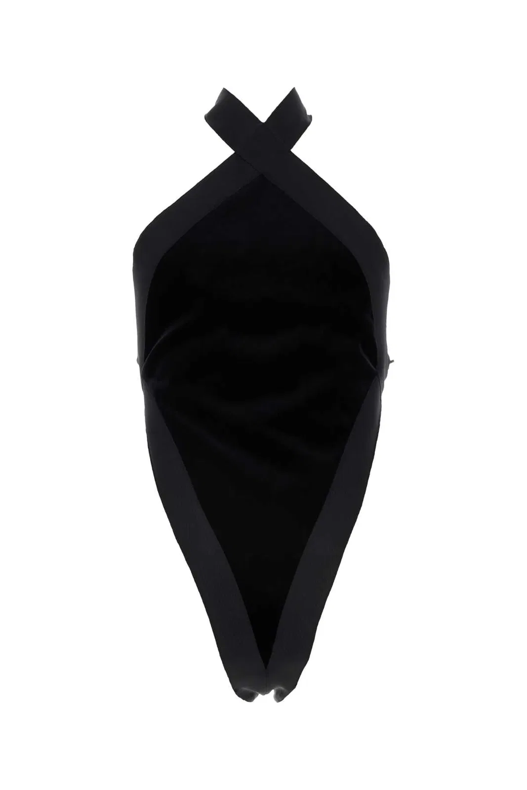 Saint Laurent Black Velvet Bodysuit