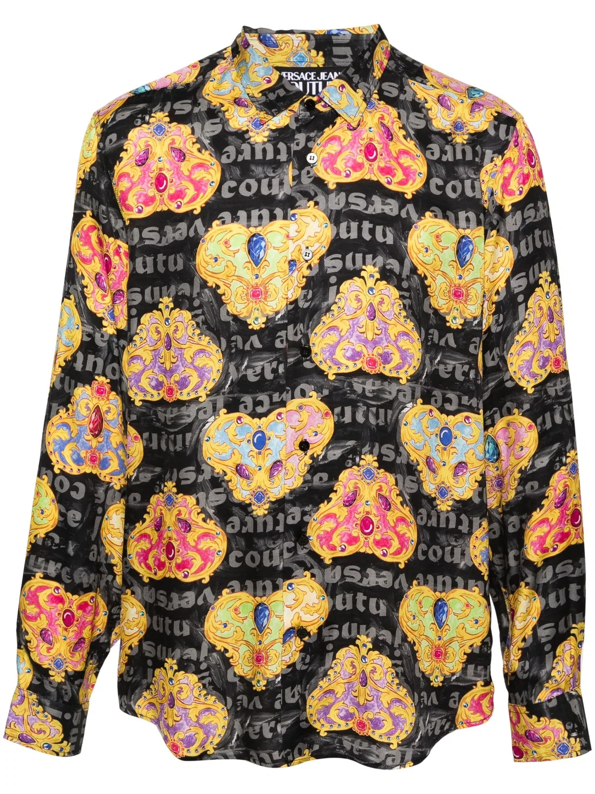 Versace Jeans Couture Black Viscose Clothing Shirts