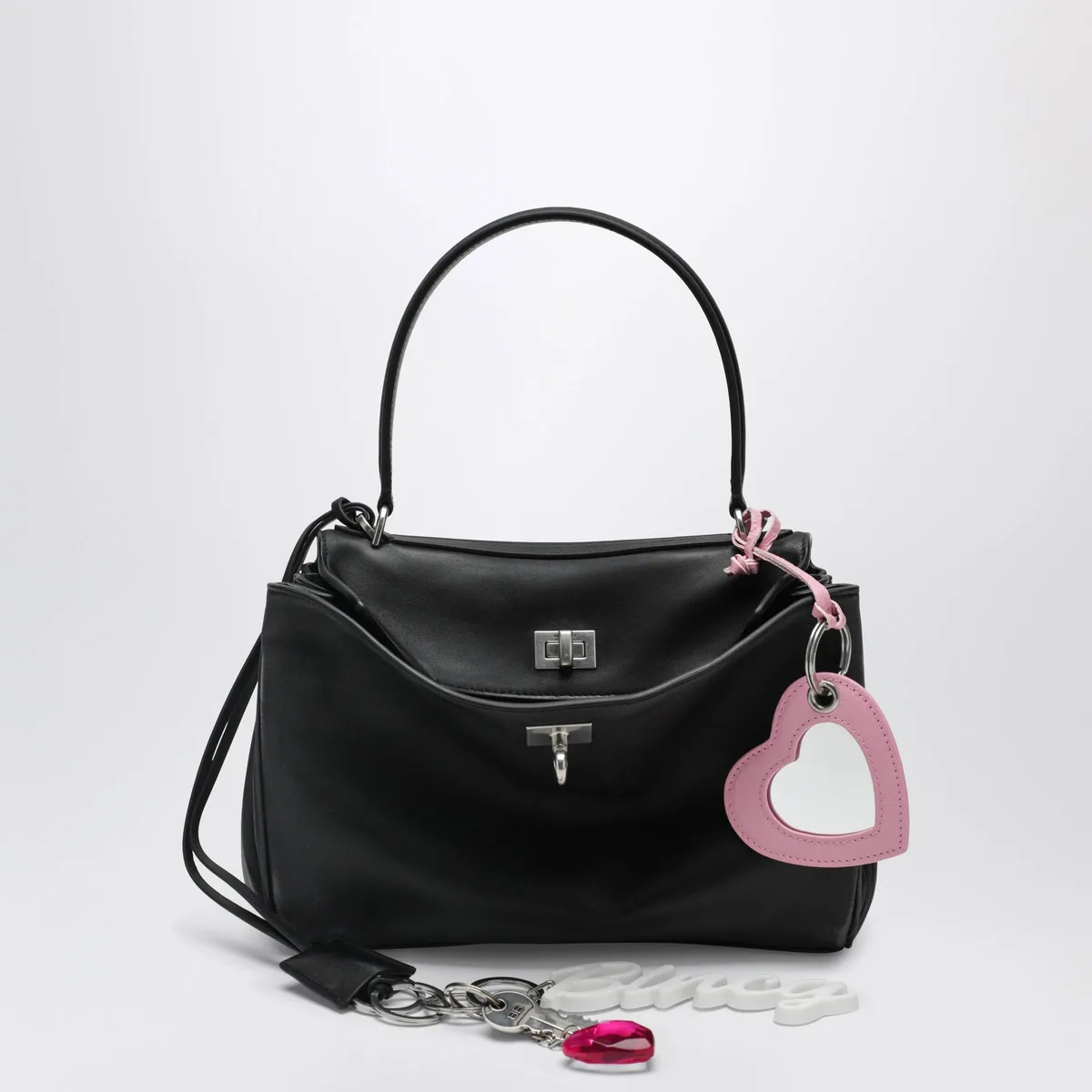 Balenciaga Small Black Rodeo Bag In Smooth Calf Lea