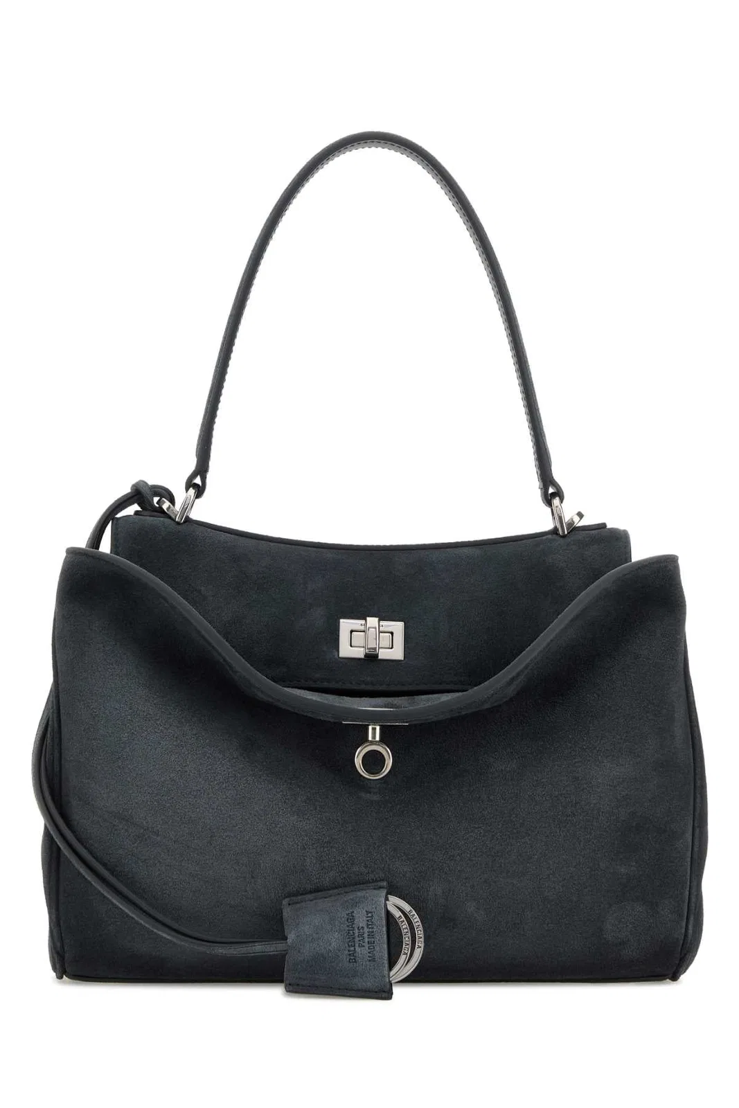 Balenciaga Storm Grey Suede Leather Rodeo Top Handl